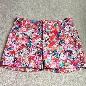 J. Crew Pink and Orange Floral Women's Bermuda Shorts